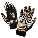ATERCEL Football Gloves Men Football Receiver Gloves, Enhanced Performance and High Grip Rugby Glove for Adults and Youth（Black，Medium）