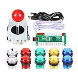 EG STARTS Arcade Buttons 1 Player DIY Kit Joystick 5V LED Arcade Button for Arcade Stick PC Games Mame Raspberry pi