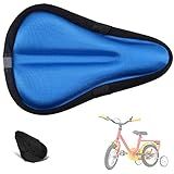 Liyamobu Kids Gel Bike Seat Cushion Cover for Boys & Girls, 9"x6" Breathable & Extra Soft Memory Foam Children Bicycle Saddle Pad with Water&Dust Resistant Cover
