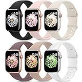 6 Pack Sport Bands Compatible with Apple Watch Band 38mm 40mm 41mm 42mm 44mm 45mm 49mm 46mm,Silicone Waterproof Strap for iWatch Apple Watch Series 11 10 9 Ultra 8 7 6 5 4 3 2 1 SE Women Men