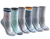 Dickies Women's Dri-Tech Mid-Crew Advanced Moisture Wicking Socks, Available in M-L (6,12 Pairs), Blue Assorted (6 Pairs), Medium