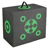 VEVOR Archery Target Block, 16"x18" All-Side Bow Target Block, Outdoor Portable Archery Target with Carry Handle, Easy Arrow Removal, Great Visibility, Lightweight, Easy to Transport, Black