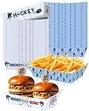 30 PCS Hockey Party Decorations, Ice Hockey Paper Food Trays, Disposable Snack Paper Plates, Theme Serving Trays for Sports Parties, Game Parties, Team Gatherings