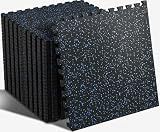 SUPERJARE 0.56'' Thick 48 Sq Ft Rubber Top Gym Flooring for Home Gym