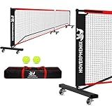 Hoverphenix Portable Pickleball Net with Wheels, 22FT Regulation Size Pickle Ball Net with Pickleballs, Carry Bag for Home, Driveway, Backyard, Indoor or Outdoor