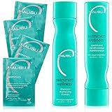 Malibu C Swimmers Wellness Shampoo and Conditioner + Hair Mask Summer Essentials Kit - Adults & Kids Clarifying, Moisturizing, Shine Restoring Hair Care - Protects from Pool Chlorine & Copper, 6 Ct