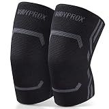 Bodyprox Knee Compression Sleeve for Men and Women (2 Pack), Knee Support Brace for Running and Work out (Small)
