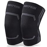 Bodyprox Knee Compression Sleeve for Men and Women (2 Pack), Knee Support Brace for Running and Work out (Medium)