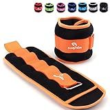 Ankle Weights for Women, Men and Kids - 3 LBS x 2 Strength Training Wrist/Leg/Arm Weight with Adjustable Strap for Jogging, Gymnastics, Aerobics, Physical Therapy (Orange)