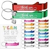 Yiyiring 20 Sets Team Employees Appreciation Gifts Motivational Colored Bottle Opener Keychain Encouragement Cards Inspirational Gifts for Staff Coworker Teacher Staff Volunteer
