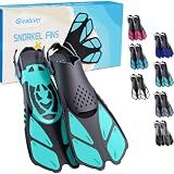 Greatever Snorkel Fins, Travel Size Short Flippers for Snorkel Swim Diving