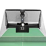 Table Tennis Robot with Net, 35-90 Balls/Min Ping Pong Ball Machine Automatic Ball Machine Pitching Machine Training Table Tennis Robot with Net +100 Balls for Gyms Schools Training Centers Gameplay