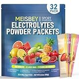Meisbey Electrolyte Powder Packets – 32 Sticks Sugar Free Hydration Packets, Liquid Daily IV Electrolyte Hydration Powdered Drink Mix with Vitamins & Minerals, Keto Friendly, Vegan, Non-GMO