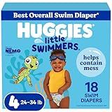 Huggies Little Swimmers Disposable Swimming Diapers, Size 4 (24-34 lbs), 18 Ct