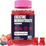 Creatine Monohydrate Gummies for Women & Men, Taurine & B6, Chewable Creatina Pre Workout Gummies for Max Strength & Muscle Growth, Energy, Endurance, Creatine for Men & Women - 1 Pack