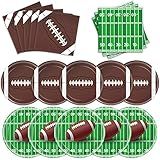96 PCS Football Party Supplies Plates and Napkins Tableware Set Football Theme Party Decorations Including Paper Plates Napkins Cups for Football Birthday Party, 24 Guests