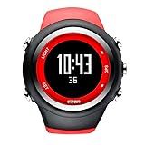 EZON GPS Running Watch with Distance Pace Alarm and Calorie Counter and Stopwatch for Men (Red)