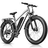 Funhang Electric Bike for Adults, 1000W Peak Ebike, 20MPH 60Miles Electric Mountain Bike, 26" Fat Tire Electric Bicycle with 48V 13AH Battery, Front Suspension,7 Speed, Rear Rack, UL 2849 Certified