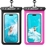 Hiearcool Waterproof Phone Pouch, Waterproof Phone Case, Black&Bright Red
