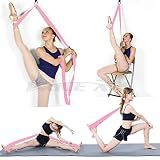 Adjustable Leg Stretcher Lengthen Ballet Stretch Band - Easy Install on Door Flexibility Stretching Leg Strap Great Cheer Dance Gymnastics Trainer stretching equipment taekwondo Training (pink)