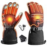 Heated Gloves, 5000mAh Rechargeable Battery, 3 Heating Levels, Waterproof Touchscreen, Men Women, Ski Hunting Fishing Cycling