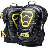 TICONN Gel Knee Pads for Work, Professional Heavy Duty Work Knee Pads for Men with Soft Foam and Gel Cushion for Men Construction, Garden, Flooring (Black/Yellow)