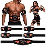 EMS Muscle Stimulator 5-Piece Set - Rechargeable Ab, Arms & Legs Stimulator for Core Strength, Body Toning & Workout Recovery, Suitable for Men & Women