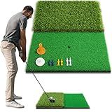 Wind Shear Golf Hitting Mat, Dual-Turf Portable & Foldable Golf Mat, Larger Size for Artificial Turf to Enhance Swing, Putting & Hitting- Ideal Golf Practice Mat for Indoor/Outdoor Use