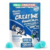 NSF Certified Creatine Gummy - Creatine Monohydrate Gummies 5000mg for Men & Women -120 Gummies Advanced Formula, Muscle Strength, Muscle Builder, Energy Boost, Pre-Workout Supplement-Blueberry