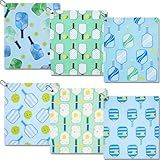 Retrora 6 Pcs Soft Pickleball Towel 15 x 17 Inch Absorbent Fast Drying Towels for Women Sweat Funny Pickleball Gifts for Men Women Hand Towel with Clip
