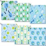Retrora 6 Pcs Soft Pickleball Towel 15 x 17 Inch Absorbent Fast Drying Towels for Women Sweat Funny Pickleball Gifts for Men Women Hand Towel with Clip