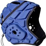 COOLOMG Soft Shell Flag Football Helmet 7v7 Rugby Helmet Scrum Cap Soccer Padded Headgear Adjustable Head Protector for Adults Navy Blue