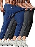 XYXYING 3 Pack Men's Quick Dry Sweatpants for Running, Gym Training - Lightweight Stretch Jogging Pants with Zippered Pockets