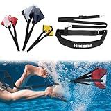 Hikeen Swimming Parachute Resistance Set Training Equipment with 3 Parachute & Adjustable Length Swim Belts for Adults(1 Set)