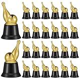 Landical 24 Pcs Bowling Trophies Bulk 5.1 Inch Mini Bowling Pins Gold Plastic Strike Funny Award Trophy with Black Base for Party Decorations Graduation Awards Prize Winner Gift Competition