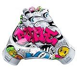 Battle Sports Graffiti Wide Receiver Football Gloves, Ultra Stick Adult & Youth Gloves - Adult Medium, White