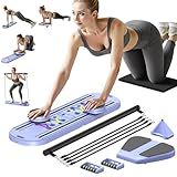 MOVOVA Pilates Board, 2025 Pilates Reformer Set, 7-in-1 Fitness Board & Pilates Equipment Set with Ab Workout Equipment, Multifunctional Foldable Abdominal Board for Home Workout Equipment