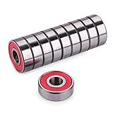 Z-FIRST Precision 608 RS ABEC 9 Bearings for Scooters,Longboards and Skateboards (A-Red)