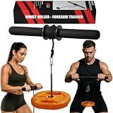 MuscleForge Wrist Roller & Forearm Strengthener, Forearm Exerciser Trainer for Men, Wrist and Grip Strengthener, Up to 130 LBS Load, Non-Slip Grip, 25mm/50mm Load Compatible Fore Arm Strength Trainer