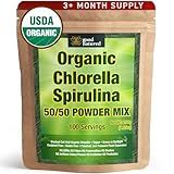 Good Natured Organic Spirulina and Chlorella Powder 50/50 Mix - 3 Month Supply - Vegan & Non-GMO Chlorella and Spirulina Powder