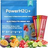 PowerH2O+ Sugar Free Electrolytes Powder Packets, 25 Sticks, 5 Flavors