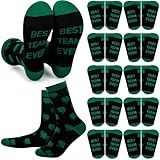 Glitopper 12 Pairs Best Team Ever Gift Socks Bulk St Patricks Day Gifts for Women Men Team Staff Coworker Office Favors