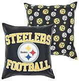 FOCO NFL 2 Pack Throw Pillow Cover 18 x 18, Pittsburgh Steelers