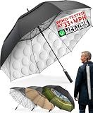 TUMELLA Golf Umbrella 62 Inch Windproof, Extra Large Auto Open, Double Canopy, Heavy Duty Rain Protection for Golf, Sports & Family Use, Wind Resistant & Tested 33+ MPH
