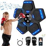 Music Boxing Machine, Wall Mounted Bluetooth Punching Pad with Gloves