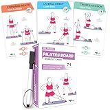 Flexies Pilates Board Workout Cards – 71 Reformer Board Exercise Cards with Postures, Instructions & Breathing Tips | Free Ring & Dry-Erase Marker to Customize 28 Day Pilates Board for home Workout
