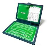 JIANNA Rugby Dry Erase Coaching Board 12.6" x 9.45", Foldable PU Leather Tactical Clipboard with Magnetic Position Markers, Full Kit with 2 Erasable Pens and Scoreboard Note Area