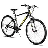 HH HILAND 26 Inch Mountain Bike, Mens Womens MTB with 18 Speeds, High-Tensile Steel Frame, V Brake, Hardtail Bicycle for Adults Black