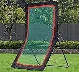 Doubleriver Lacrosse Rebounder & Volleyball Rebounder Net 4x7 Ft, 7-Gear Adjustable Angle Pitchback Screen for Baseball Soccer Training, Heavy Duty Anti-Rust Steel Frame for Backyard