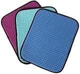 TonGass (3-Pack Multicolor Microfiber Bowling Ball Towel - 10"x8" Premium Quality Bowling Ball Shammy Pad with Easy-Grip Dots - Clean from Dirt and Oil to Improve Grip and Precision